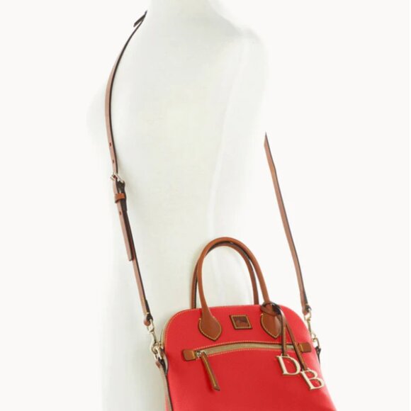 Dooney & Bourke Pebble Grained Red Leather Domed Satchel - Picture 6 of 6